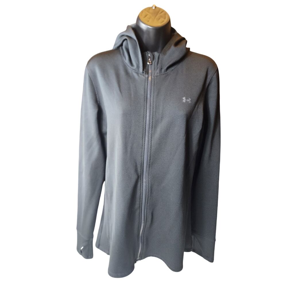 Under Armour Hoodie Jacket Womens Large Zip Long Sleeve Thumbholes Lightweight